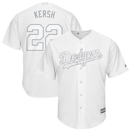 Dodgers #22 Clayton Kershaw White "Kersh" Players Weekend Cool Base Stitched Baseball Jersey