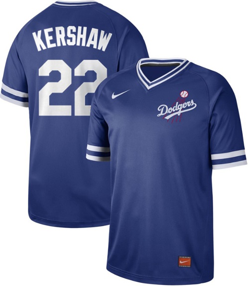 Nike Dodgers #22 Clayton Kershaw Royal Authentic Cooperstown Collection Stitched Baseball Jersey