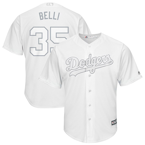 Dodgers #35 Cody Bellinger White "Belli" Players Weekend Cool Base Stitched Baseball Jersey