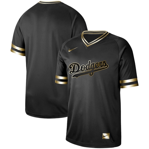 Dodgers Blank Black Gold Authentic Stitched Baseball Jersey