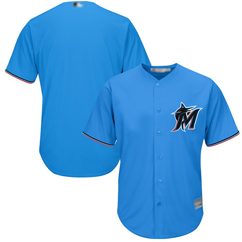 marlins Blank Blue New Cool Base Stitched Baseball Jersey