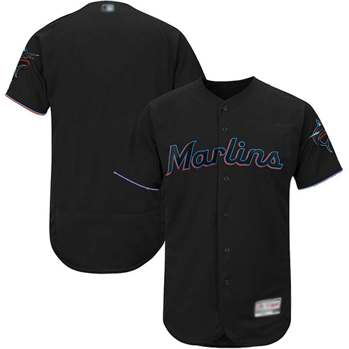 marlins Blank Black Flexbase Authentic Collection Stitched Baseball Jersey