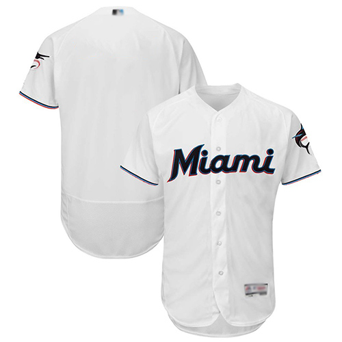 marlins Blank White Flexbase Authentic Collection Stitched Baseball Jersey