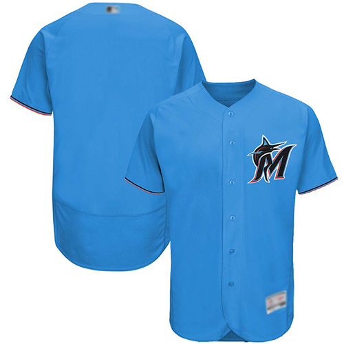 marlins Blank Blue Flexbase Authentic Collection Stitched Baseball Jersey