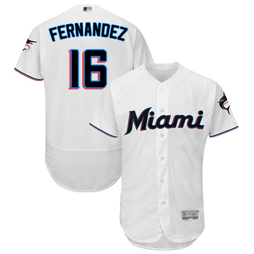 marlins #16 Jose Fernandez White Flexbase Authentic Collection Stitched Baseball Jersey