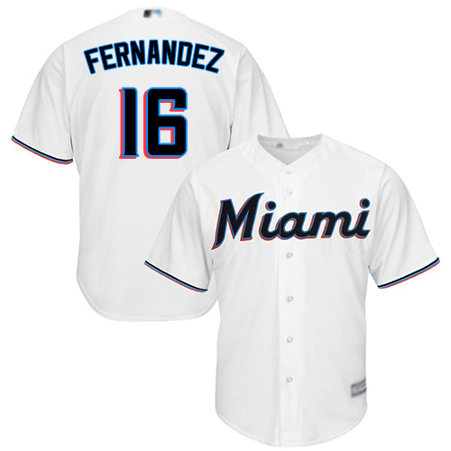 marlins #16 Jose Fernandez White New Cool Base Stitched Baseball Jersey