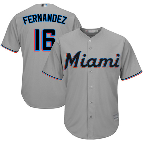 marlins #16 Jose Fernandez Grey New Cool Base Stitched Baseball Jersey