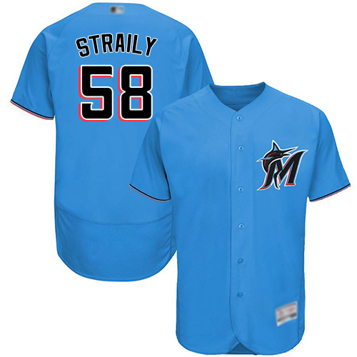 marlins #58 Dan Straily Blue Flexbase Authentic Collection Stitched Baseball Jersey