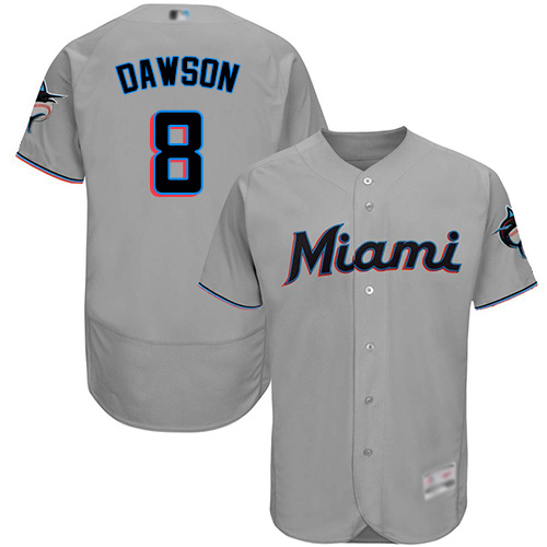 marlins #8 Andre Dawson Grey Flexbase Authentic Collection Stitched Baseball Jersey