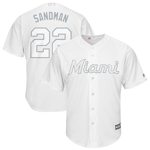 marlins #22 Sandy Alcantara White "Sandman" Players Weekend Cool Base Stitched Baseball Jersey marlins #22 Sandy Alcantara White "Sandman" Players Weekend Cool Base Stitched Baseball Jersey