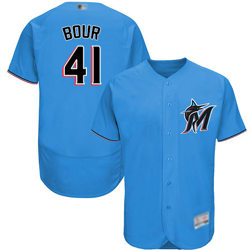 marlins #41 Justin Bour Blue Flexbase Authentic Collection Stitched Baseball Jersey