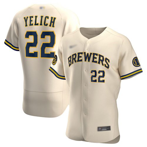 Brewers #22 Christian Yelich Cream Authentic Alternate Stitched Baseball Jersey