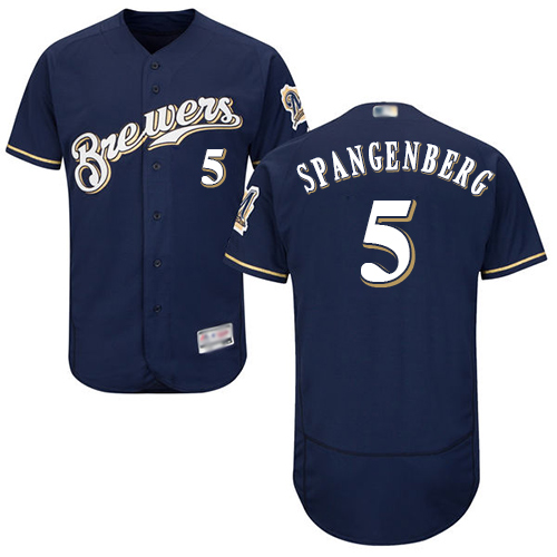 Brewers #5 Cory Spangenberg Navy Blue Flexbase Authentic Collection Stitched Baseball Jersey