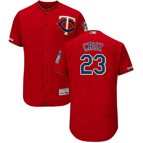 Twins #23 Nelson Cruz Red Flexbase Authentic Collection Stitched Baseball Jersey