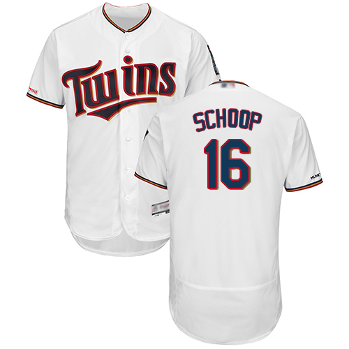 Twins #16 Jonathan Schoop White Flexbase Authentic Collection Stitched Baseball Jersey