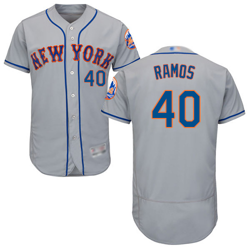 Mets #40 Wilson Ramos Grey Flexbase Authentic Collection Stitched Baseball Jersey