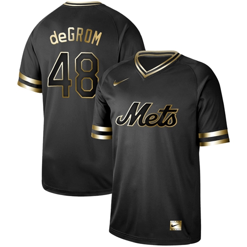 Mets #48 Jacob DeGrom Black Gold Authentic Stitched Baseball Jersey Mets #48 Jacob DeGrom Black Gold Authentic Stitched Baseball Jersey