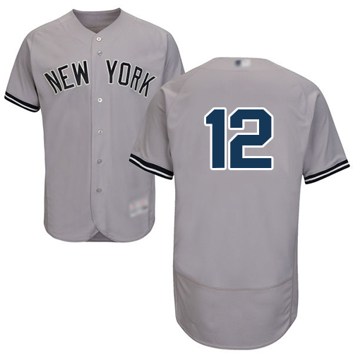 Yankees #12 Troy Tulowitzki Grey Flexbase Authentic Collection Stitched Baseball Jersey