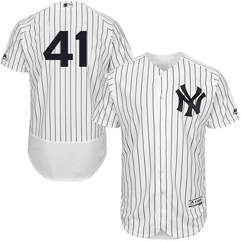 Yankees #41 Miguel Andujar White Strip Flexbase Authentic Collection Stitched Baseball Jersey Yankees #41 Miguel Andujar White Strip Flexbase Authentic Collection Stitched Baseball Jersey