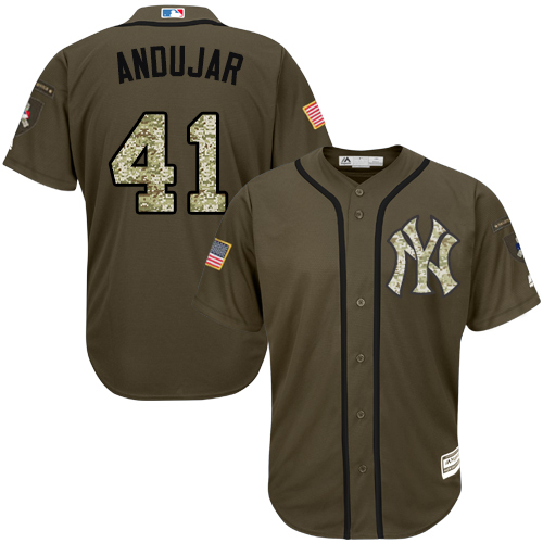 Yankees #41 Miguel Andujar Green Salute to Service Stitched Baseball Jersey