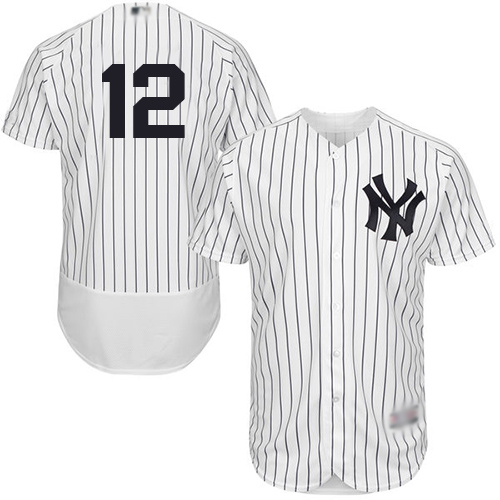 Yankees #12 Troy Tulowitzki White Strip Flexbase Authentic Collection Stitched Baseball Jersey Yankees #12 Troy Tulowitzki White Strip Flexbase Authentic Collection Stitched Baseball Jersey