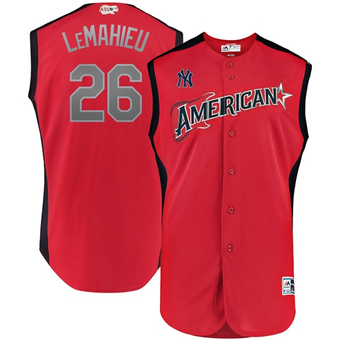 Yankees #26 DJ LeMahieu Red 2019 All-Star American League Stitched Baseball Jersey