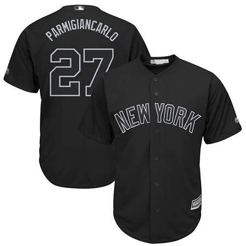 Yankees #27 Giancarlo Stanton Black "Parmigiancarlo" Players Weekend Cool Base Stitched Baseball Jersey