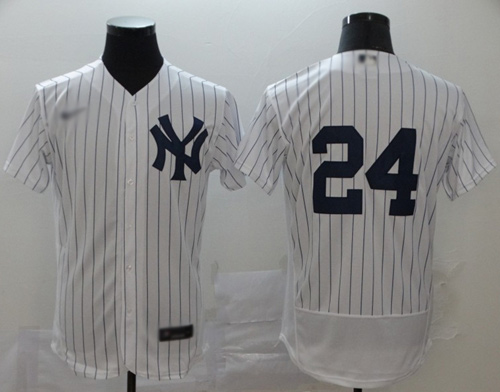 Yankees #24 Gary Sanchez White Strip Authentic Home Stitched Baseball Jersey