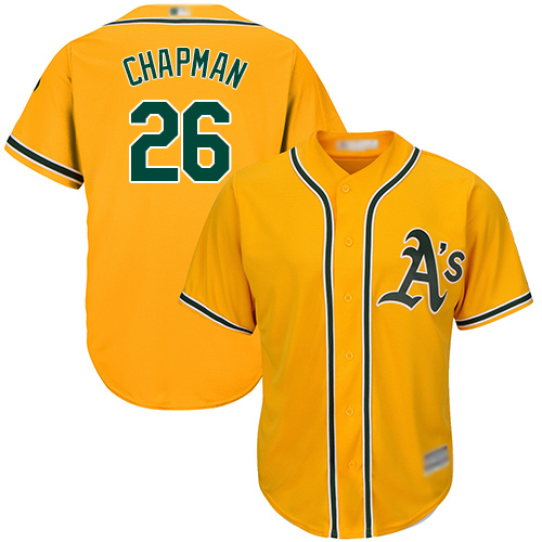 Athletics #26 Matt Chapman Gold New Cool Base Stitched Baseball Jersey