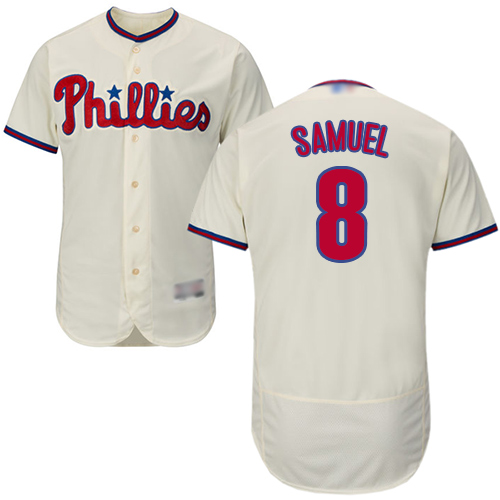 Phillies #8 Juan Samuel Cream Flexbase Authentic Collection Stitched Baseball Jersey