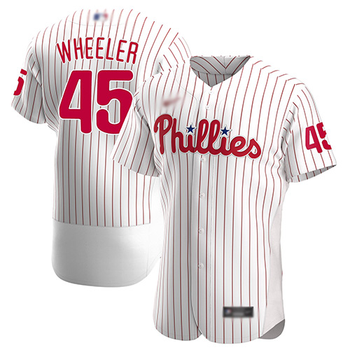 Phillies #45 Zack Wheeler White Strip Alternate Authentic Stitched Baseball Jersey