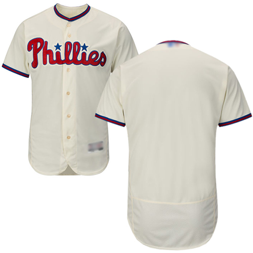 Phillies Blank Cream Flexbase Authentic Collection Stitched Baseball Jersey