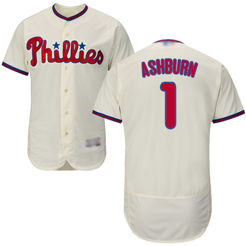 Phillies #1 Richie Ashburn Cream Flexbase Authentic Collection Stitched Baseball Jersey