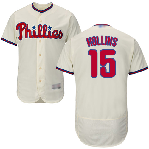 Phillies #15 Dave Hollins Cream Flexbase Authentic Collection Stitched Baseball Jersey