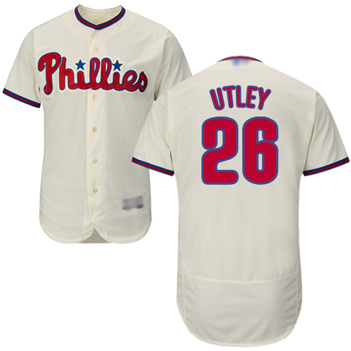 Phillies #26 Chase Utley Cream Flexbase Authentic Collection Stitched Baseball Jersey