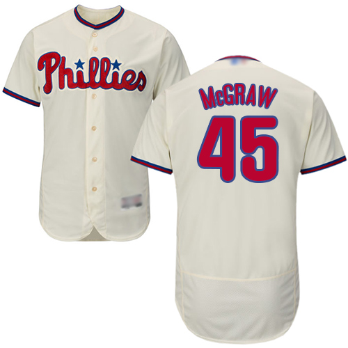 Phillies #45 Tug McGraw Cream Flexbase Authentic Collection Stitched Baseball Jersey
