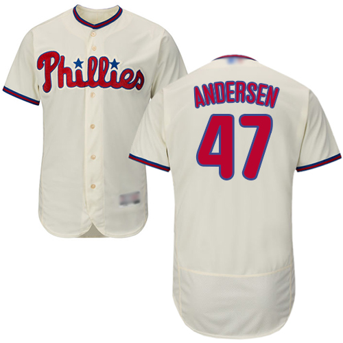 Phillies #47 Larry Andersen Cream Flexbase Authentic Collection Stitched Baseball Jersey