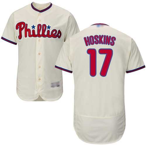 Phillies #17 Rhys Hoskins Cream Flexbase Authentic Collection Stitched Baseball Jersey