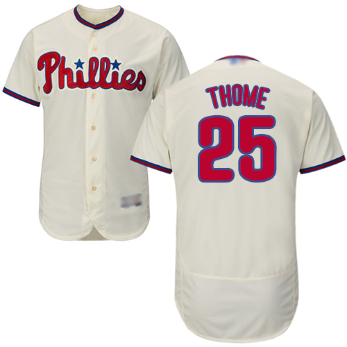 Phillies #25 Jim Thome Cream Flexbase Authentic Collection Stitched Baseball Jersey