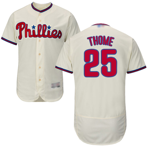 Phillies #25 Jim Thome Cream Flexbase Authentic Collection Stitched Baseball Jersey Phillies #25 Jim Thome Cream Flexbase Authentic Collection Stitched Baseball Jersey