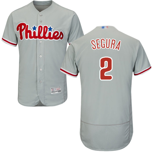Phillies #2 Jean Segura Grey Flexbase Authentic Collection Stitched Baseball Jersey Phillies #2 Jean Segura Grey Flexbase Authentic Collection Stitched Baseball Jersey
