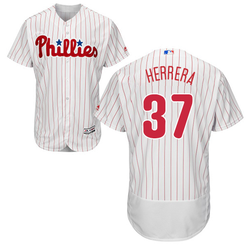 Phillies #37 Odubel Herrera White(Red Strip) Flexbase Authentic Collection Stitched Baseball Jersey