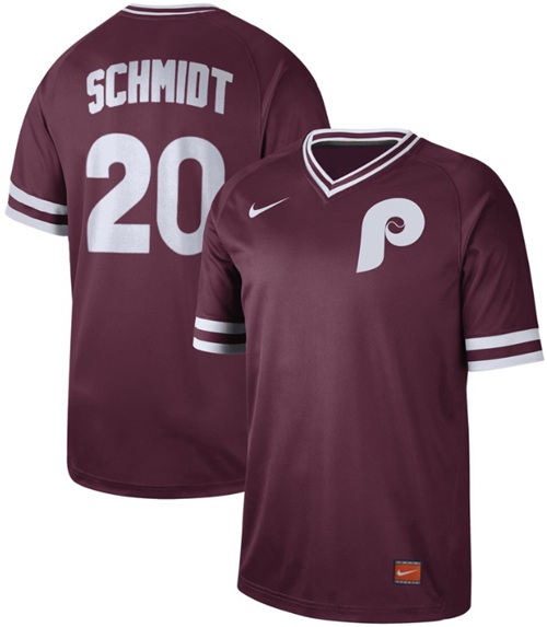 Nike Phillies #20 Mike Schmidt Maroon Authentic Cooperstown Collection Stitched Baseball Jersey