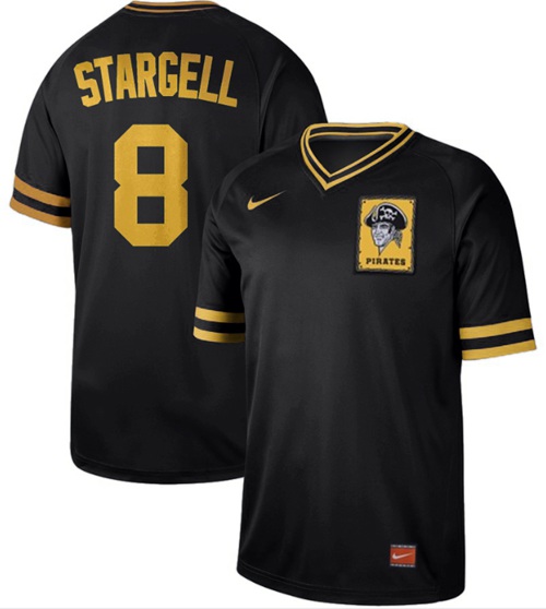 Nike Pirates #8 Willie Stargell Black Authentic Cooperstown Collection Stitched Baseball Jersey