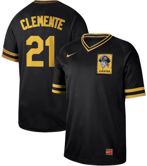 Pirates #21 Roberto Clemente Black Authentic Cooperstown Collection Stitched Baseball Jersey Pirates #21 Roberto Clemente Black Authentic Cooperstown Collection Stitched Baseball Jersey