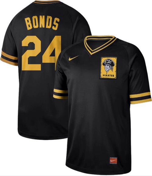 Nike Pirates #24 Barry Bonds Black Authentic Cooperstown Collection Stitched Baseball Jersey Nike Pirates #24 Barry Bonds Black Authentic Cooperstown Collection Stitched Baseball Jersey