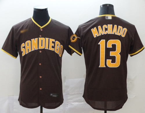 Padres #13 Manny Machado Brown Authentic Home Stitched Baseball Jersey