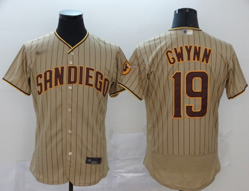 Padres #19 Tony Gwynn Brown Strip Authentic Alternate Stitched Baseball Jersey Padres #19 Tony Gwynn Brown Strip Authentic Alternate Stitched Baseball Jersey