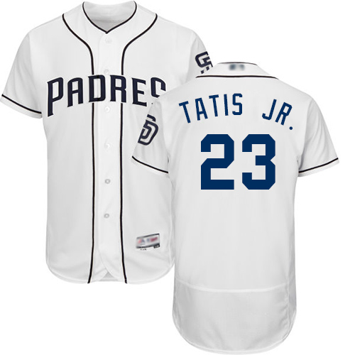 Padres #23 Fernando Tatis Jr. White Flexbase Authentic Collection Stitched Baseball Jersey Padres #23 Fernando Tatis Jr. White Flexbase Authentic Collection Stitched Baseball Jersey