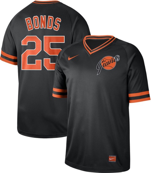 Nike Giants #25 Barry Bonds Black Authentic Cooperstown Collection Stitched Baseball Jersey